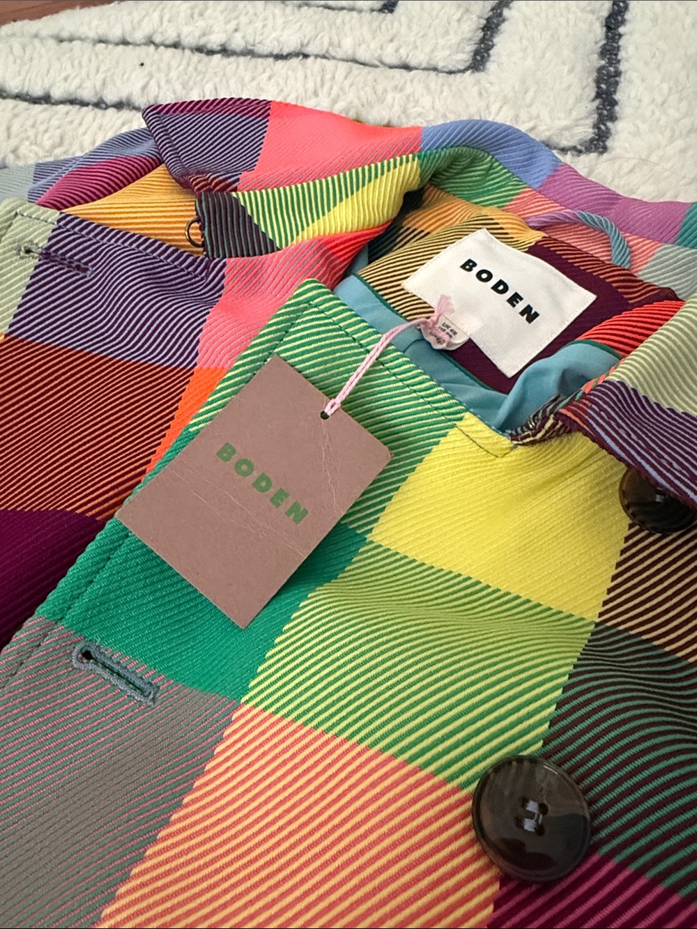 NWT Boden Neon Belted Trench Coat - Picture 4 of 6